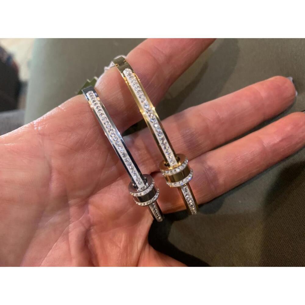 Elegant Stackable Crystal Bangle Bracelets Set - image 4